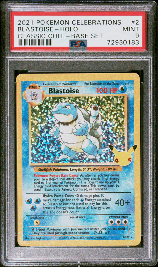 PSA 9 Blastoise #2 - Celebrations