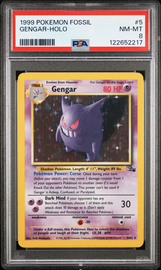 PSA 8 Gengar #5 - Fossil